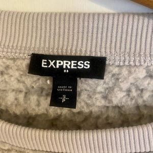 Express Cozy Sherpa Crew Neck Sweatshirt